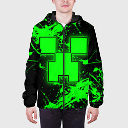 Куртка с капюшоном мужская Minecraft neon green, цвет: 3D-черный — фото 2
