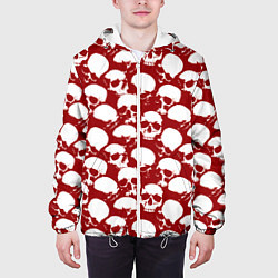 Куртка с капюшоном мужская Череп и кровь, цвет: 3D-белый — фото 2