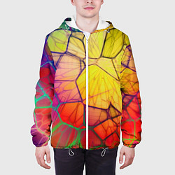 Куртка с капюшоном мужская Абстрактные цветные фигуры, цвет: 3D-белый — фото 2