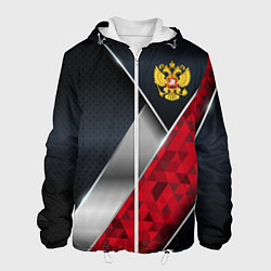 Куртка с капюшоном мужская Red & black Russia, цвет: 3D-белый