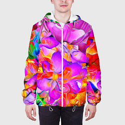 Куртка с капюшоном мужская Flower Illusion, цвет: 3D-белый — фото 2