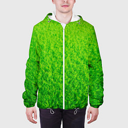 Куртка с капюшоном мужская Трава зеленая, цвет: 3D-белый — фото 2