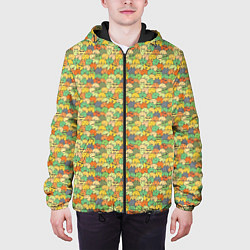 Куртка с капюшоном мужская Человечки с заячьими ушками, цвет: 3D-черный — фото 2