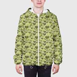 Куртка с капюшоном мужская Милитари сердце пиксель, цвет: 3D-белый — фото 2