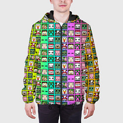Куртка с капюшоном мужская Minecraft characters neon, цвет: 3D-черный — фото 2