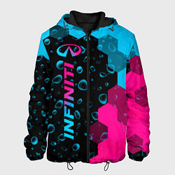 Куртка с капюшоном мужская Infiniti - neon gradient: по-вертикали, цвет: 3D-черный