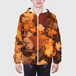 Куртка с капюшоном мужская Опавшие листья, цвет: 3D-белый — фото 2