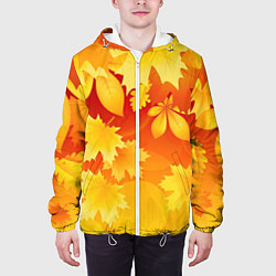 Куртка с капюшоном мужская Символ осени, цвет: 3D-белый — фото 2