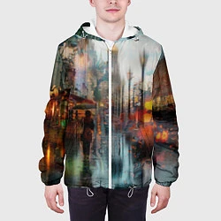 Куртка с капюшоном мужская В Питере дождь, цвет: 3D-белый — фото 2