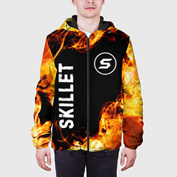 Куртка с капюшоном мужская Skillet и пылающий огонь, цвет: 3D-черный — фото 2
