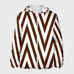 Куртка с капюшоном мужская Геометрические треугольные линии, цвет: 3D-белый