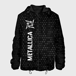 Куртка с капюшоном мужская Metallica glitch на темном фоне: по-вертикали, цвет: 3D-черный