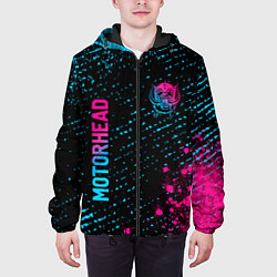 Куртка с капюшоном мужская Motorhead - neon gradient: надпись, символ, цвет: 3D-черный — фото 2