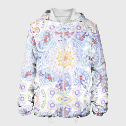 Куртка с капюшоном мужская Рисунок чернилами осень среди людей, цвет: 3D-белый