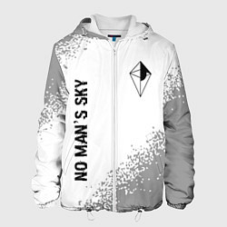 Куртка с капюшоном мужская No Mans Sky glitch на светлом фоне: надпись, симво, цвет: 3D-белый