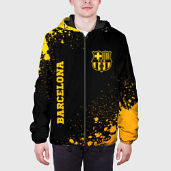 Куртка с капюшоном мужская Barcelona - gold gradient: надпись, символ, цвет: 3D-черный — фото 2