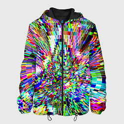 Куртка с капюшоном мужская Acid pixels, цвет: 3D-черный