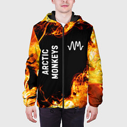 Куртка с капюшоном мужская Arctic Monkeys и пылающий огонь, цвет: 3D-черный — фото 2