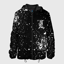 Куртка с капюшоном мужская Тетрадь смерти брызги, цвет: 3D-черный