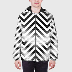 Куртка с капюшоном мужская Паттерн ломанных линий, цвет: 3D-черный — фото 2