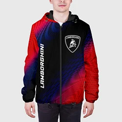 Куртка с капюшоном мужская Lamborghini красный карбон, цвет: 3D-черный — фото 2