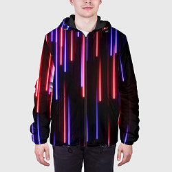 Куртка с капюшоном мужская Метеоритный дождь, цвет: 3D-черный — фото 2
