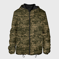 Куртка с капюшоном мужская Камуфляж AOR-1 мелкий, цвет: 3D-черный