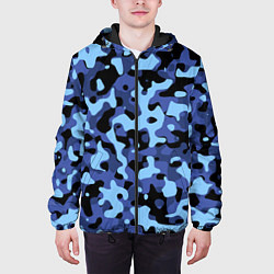 Куртка с капюшоном мужская Камуфляж Sky Blue, цвет: 3D-черный — фото 2