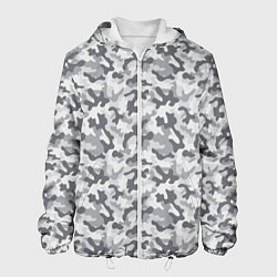 Куртка с капюшоном мужская Камуфляж зимний мелкий, цвет: 3D-белый