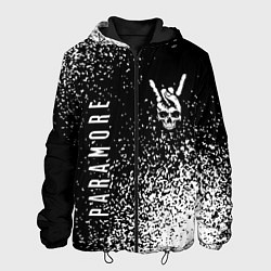 Мужская куртка Paramore и рок символ на темном фоне