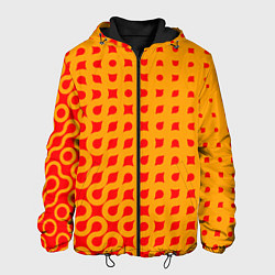 Куртка с капюшоном мужская Оранжевая абстракция, цвет: 3D-черный