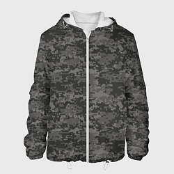 Куртка с капюшоном мужская Камуфляж AOR-2 серый пиксель, цвет: 3D-белый