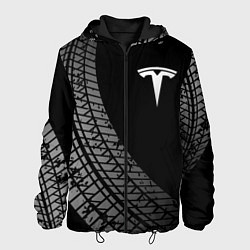 Куртка с капюшоном мужская Tesla tire tracks, цвет: 3D-черный
