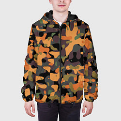 Куртка с капюшоном мужская Камуфляж осенний лес, цвет: 3D-черный — фото 2