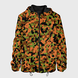 Куртка с капюшоном мужская Камуфляж осенний лес мелкий, цвет: 3D-черный