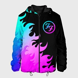 Куртка с капюшоном мужская Foo Fighters неоновый огонь, цвет: 3D-черный