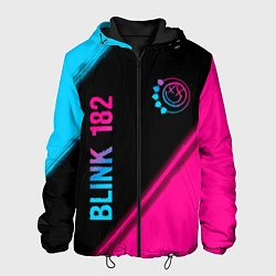 Мужская куртка Blink 182 - neon gradient: надпись, символ