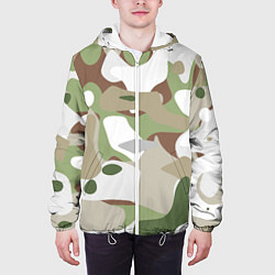 Куртка с капюшоном мужская Камуфляж зимний лес крупный, цвет: 3D-белый — фото 2