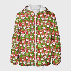 Куртка с капюшоном мужская Рождественские гномы, цвет: 3D-белый