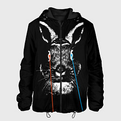 Куртка с капюшоном мужская Черный кролик стреляет лазерами из глаз, цвет: 3D-черный