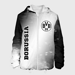 Куртка с капюшоном мужская Borussia sport на светлом фоне: надпись, символ, цвет: 3D-белый