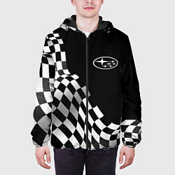 Куртка с капюшоном мужская Subaru racing flag, цвет: 3D-черный — фото 2