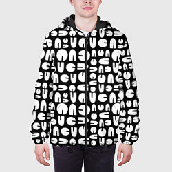 Куртка с капюшоном мужская Современная геометрия, цвет: 3D-черный — фото 2