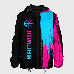 Куртка с капюшоном мужская Nightwish - neon gradient: по-вертикали, цвет: 3D-черный