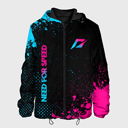 Мужская куртка Need for Speed - neon gradient: надпись, символ