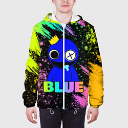 Куртка с капюшоном мужская Rainbow Friends - Blue, цвет: 3D-белый — фото 2