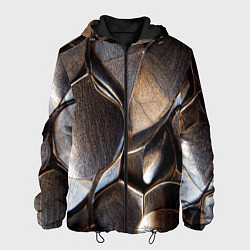 Куртка с капюшоном мужская Бронзовая чешуя дракона доспех, цвет: 3D-черный