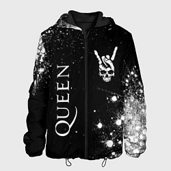 Куртка с капюшоном мужская Queen и рок символ на темном фоне, цвет: 3D-черный