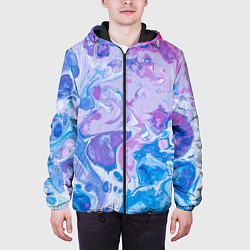 Куртка с капюшоном мужская Абстрактные разводы краски, цвет: 3D-черный — фото 2
