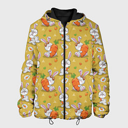 Куртка с капюшоном мужская Милый кролик с морковкой, цвет: 3D-черный